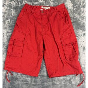 Regal Wear Red Cargo Shorts Size 36 Utility Pockets Adjustable Hem